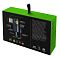 Фото-3 Микрофон Razer Seiren Emote, вид упаковки сзади: чёрно-зелёная коробка с изображением микрофона, примерами пиксельных эмодзи и списком функций на задней панели; фото показывает упаковку и демонстрацию возможностей модели на странице товара.