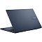 Фото-8 Ноутбук ASUS Vivobook 15 X1504VA-BQ322, вид снизу на закрытый корпус; показаны вентиляционные прорези, четыре резиновые ножки и винты по периметру, синий корпус, изображение важно для страницы товара как показ нижней панели и охлаждения