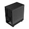 Фото-2 Корпус Alseye RAMS 2.0 240 B Mini Tower, вид сзади справа сверху. Видны верхняя сетчатая панель, задняя перфорация, нижний отсек блока питания и тонированное боковое стекло на чёрном корпусе. Фото помогает оценить вентиляцию и заднюю часть шасси.