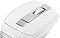 Фото-12 Беспроводная мышь A4Tech Fstyler FB35C Icy White, крупный план верхней панели; на фото видны белое колесо прокрутки, серебристая вставка и разделение кнопок; изображение показывает детали органов управления для страницы товара.
