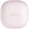 Фото-4 Наушники Xiaomi Buds 6 Play, розовый зарядный кейс, вид сверху; видна крышка с тиснёным логотипом Redmi и плавно скруглённые углы корпуса; фото важно для демонстрации дизайна кейса на странице товара.