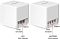 Фото-2 Mesh-система Mercusys Halo H60X (2-pack), вид задней панели двух модулей с подписями: порт питания, отверстие &ldquo;Сброс&rdquo;, порты LAN 1000 Мбит/с и LAN/WAN 1000 Мбит/с; изображение помогает сориентироваться по разъёмам при подключении.