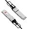 Фото-1 DAC-кабель FIBO FT-Q40-DAC3m, крупный план разъемов QSFP+ с двух сторон; серебристые модули, черный кабель и фиксирующие петли, фото важно для распознавания интерфейса на странице товара.
