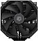 Фото-2 Кулер для процессора ID-Cooling FROZN A720 Black, фронтальный вид: чёрный вентилятор на радиаторе, видны крепёжные проволочные скобы и рёбра радиатора за крыльчаткой. На белом фоне &mdash; показывает форму вентилятора и плотность рёбер.