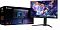 Фото-9 Монитор Gigabyte AORUS FO32U2, комплект с упаковкой; рядом показана коробка и монитор на подставке, вид спереди; чёрный корпус; фото важно для понимания комплектации и вида упаковки товара.