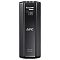 Фото-3 ИБП APC by Schneider Electric Back-UPS Pro 1500 BR1500GI, фронтальный вид; видны три верхние кнопки, вертикальный экран с цифровой индикацией времени работы и логотип APC на лицевой панели, корпус чёрный; изображение помогает рассмотреть дисплей и элементы управления спереди.