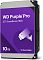 Фото-2 Жесткий диск WD Purple Pro WD102PURP, ракурс 3/4 — фиолетовая наклейка WD Purple Pro 10TB, видна чёрная боковая грань корпуса и углы крепления; полезно для оценки внешнего вида и формы HDD.