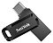 Фото-1 USB‑накопитель SanDisk SDDDC3 1TB, вид под углом: чёрный поворотный корпус, выдвинут разъём USB‑C, на лицевой панели логотип SanDisk и проушина; на белом фоне для демонстрации стороны Type‑C на странице товара.