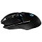 Фото-3 Игровая мышь Logitech G903 Lightspeed, беспроводная, чёрный цвет, вид справа-слева под углом; показаны низкий профиль, боковые кнопки, рифлёная текстура боковин и подсвеченный логотип G; изображение раскрывает силуэт корпуса и боковые элементы модели для страницы товара.