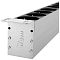 Фото-5 Блок розеток PDU TSMO Rem REM-32 Zero-U R-32-16S-8C19-A-AM-1420-K, крупный план торца: серебристая крышка с тиснением Rem и винтами, рядом видны круглые розетки; важно для оценки конструкции корпуса и крепёжных элементов.