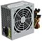 Фото-2 Блок питания для ПК Powerman PM-500ATX F, вид сзади под углом: круглая решётка вентилятора, перфорированная боковая панель, сетевой разъём IEC с наклейкой AC 230V и пучок кабелей с разъёмами; снимок важен для проверки подключения к сети и задней панели.