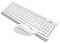Фото-6 Комплект клавиатура и мышь A4Tech FG1012 White — наклонный ракурс: мышь крупнее на переднем плане, позади клавиатура; фото показывает изгиб корпуса мыши и компоновку клавиш на странице товара.