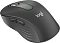 Фото-5 Мышь Logitech M650, вид сверху сзади под углом; тёмно-серый корпус с логотипом logi, зелёным индикатором у центральной вставки, колесом SmartWheel и двумя боковыми кнопками слева; фото даёт общий обзор формы и элементов управления для карточки товара.