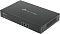 Фото-12 Аппаратный контроллер TP-Link Omada OC300, вид спереди под углом; на фото чёрный корпус, перфорация вентиляции на боковой панели, верхняя крышка с логотипом и передние интерфейсы; изображение показывает глубину корпуса и размещение охлаждения для страницы товара.