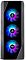 Фото-2 Корпус Zalman N5 TF Black, фронтальный вид: три вентилятора за стеклянной панелью с многоцветной подсветкой, угловые вставки по краям фронта; чёрный; важно для понимания количества фронтальных вентиляторов и конструкции стеклянного фронта.