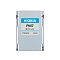 Фото-1 SSD KIOXIA PM7-V KPM7XVUG1T60, фронтальный вид 2.5 15 мм SAS на светлом фоне; показаны серебристая лицевая панель, центральная наклейка KIOXIA PM7 и винты по периметру. Полезно для страницы, потому что показывает конструкцию корпуса и маркировку серверной серии.