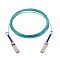 Фото-1 Кабель QSFP28&ndash;QSFP28 Mellanox MFA1A00‑E015, общий вид: кабель кольцом, широкие металлические модули на концах, видны петли‑язычки для извлечения. Фото важно для визуальной проверки типа QSFP28 разъёмов.