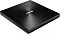 Фото-4 Внешний оптический привод ASUS SDRW-08U8M-U (DVD-RW), чёрный: вид сверху-сбоку в горизонтальном положении; на передней панели кнопка извлечения и отверстие аварийного извлечения; на белом фоне — показывает элементы управления.