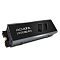 Фото-3 SSD ADATA LEGEND 970 2TB M.2 2280, ракурс спереди-слева на модуль с радиатором; видны массивные боковые рёбра охлаждения, верхняя чёрная панель с маркировкой и выступающий край платы; фото помогает оценить форму и высоту системы охлаждения.