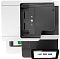 Фото-4 МФУ HP Color LaserJet Enterprise MFP M578dn &mdash; вид сверху; показана тёмно-серая крышка автоподатчика и часть сенсорного экрана снизу кадра; бело-серый корпус на белом фоне, для демонстрации верхней конструкции и расположения АПД в карточке модели.