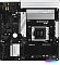 Фото-1 Материнская плата ASRock B850M Pro RS, вид сверху: чёрный текстолит, сокет AM5, серебристый радиатор VRM с маркировкой PR3 и длинный вертикальный радиатор M.2 ARMOR, четыре слота памяти внизу; важно для оценки компоновки mATX и расположения охлаждения.