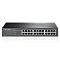 Фото-3 Коммутатор TP-Link TL-SG1024DE, вид спереди. На фото видны 24 Ethernet-порта в два ряда, блок индикаторов слева и кнопка Reset рядом с фронтальной панелью. Прямой фронтальный кадр помогает оценить плотность портов и компоновку интерфейсов на странице товара.