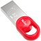 Фото-4 USB‑накопитель Netac UM2 128GB, крупный план торцевой части: красная петля‑кольцо с круглой вставкой и серебристый корпус с отметкой &laquo;3.2 USB&raquo;, на белом фоне &mdash; чтобы понять форму петли и компоновку корпуса на странице товара.