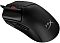 Фото-3 Мышь HyperX Haste 2, вид сверху под углом справа; чёрный корпус с кабелем, красной подсветкой колеса, отдельной верхней кнопкой и логотипом HyperX на задней части; фото показывает форму корпуса и основные элементы управления для страницы товара.