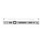 Фото-2 MikroTik Cloud Router Switch CRS326-24G-2S+RM, вид сзади: белый металлический корпус с вентиляционной решёткой, вентилятором, креплением питания и разъёмом AC, на белом фоне для карточки товара; показывает тыльную сторону и схему питания для выбора модели.