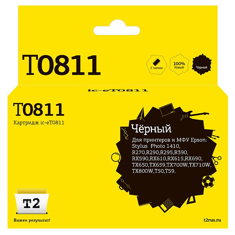 Фото Картридж T2 C13T08114A Струйный Черный, IC-ET0811