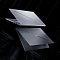 Фото-2 Игровой ноутбук ASUS ROG Zephyrus G16 GU605CP-QR069, демонстрация двух корпусов: серебристая и тёмная крышки с диагональной перфорированной полосой и шильдиком ROG на тёмном фоне; важно для понимания внешнего оформления серии.