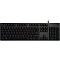 Фото-2 Клавиатура Logitech G512 GX Brown, вид сверху; полноразмерная проводная клавиатура в чёрном корпусе с цифровым блоком, отдельными стрелками и RGB-подсветкой клавиш; фото помогает оценить раскладку и набор клавиш на странице товара.