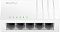 Фото-2 Коммутатор Cudy GS105U, фронтальный вид. На фото белый корпус, пять портов RJ45, зелёные индикаторы питания и портов 1&ndash;5 на верхней кромке, продольные рёбра на крышке. Изображение показывает компоновку лицевой панели и индикации устройства.