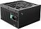 Фото-5 Блок питания DeepCool PN1200M, вид сзади и сверху под углом: сверху решётка вентилятора, сзади сотовая перфорация, разъём питания IEC и бирюзовый тумблер включения; для страницы товара фото важно, потому что показывает сетевую сторону и вентиляцию корпуса.