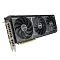 Фото-3 Видеокарта ASUS NVIDIA GeForce RTX 5070 Prime OC, вид под углом со стороны интерфейсной планки. На фото три вентилятора, чёрный корпус и металлическая планка с видеовыходами. Такой ракурс помогает оценить толщину карты и расположение портов на странице видеокарты.