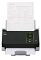 Фото-3 Сканер Fujitsu fi-8040 PA03836-B001, демонстрация работы с документом; лист установлен в податчике, на передней панели виден сенсорный экран DirectScan, корпус чёрно-белый; фото важно для страницы товара, потому что показывает подачу бумаги и экран управления в процессе сканирования.