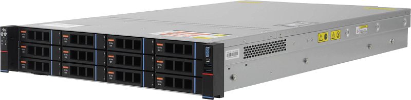 Фото-1 Сервер iRU G2212iG5 12x3.5 Rack 2U, крупный план дисковой корзины с маркировкой Enterprise NVMe ID2; показаны перфорированная лицевая часть, синяя вставка, металлическая защёлка и основание лотка с прорезями под установку диска; фото важно для страницы товара, так как показывает исполнение лотка и маркировку отсека накопителя.