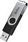 Фото-3 USB-накопитель Netac U505 16 ГБ NT03U505N-016G-32BK; корпус снят под углом на светлом фоне. На фото видны серебристая поворотная скоба с логотипом Netac, черный внутренний корпус и открытый USB-разъём. Фото важно для страницы, потому что показывает дизайн накопителя в рабочем положении.