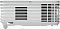 Фото-4 Проектор InFocus Genesis IV IN0028SL, противоположная боковая сторона; на фото белый корпус с горизонтальными ламелями, прямоугольным вентиляционным окном и передней опорной ножкой у основания; изображение дополняет страницу товара видом системы охлаждения с другого ракурса.