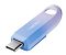 Фото-2 USB‑накопитель SanDisk Ultra Luxe USB Type‑C SDCZ75C 1TB, крупный план под углом: разъём USB‑C и корпус с градиентом голубой‑сиреневый, видна овальная проушина; важно для визуального подтверждения Type‑C разъёма на странице товара.