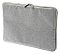 Фото-1 Чехол для ноутбука RivaCase 7703 13.3 &mdash; вид под углом: светло-серый меланжевый корпус, молния по периметру и светлая окантовка; на лицевой стороне виден логотип; изображение показывает толщину и форму чехла.