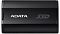 Фото-1 Внешний SSD ADATA SD810 2TB, крупный план верхней панели: чёрный корпус с логотипами ADATA и SSD, чёрные торцевые вставки и боковой элемент крышки/фиксатора, белый фон &mdash; помогает идентифицировать модель на странице товара.