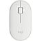 Фото-2 Беспроводная мышь Logitech M350, вид сверху; белый корпус с округлёнными краями, центральное колесо прокрутки и вертикальная линия разделения кнопок, логотип logi в нижней части; фото важно для распознавания конструкции мыши на странице товара.