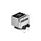 Фото-3 Система водяного охлаждения PCCOOLER DS360 Display (WH) &mdash; крупный план помпы под углом; белый корпус с прозрачными панелями и подсветкой, сверху экран, два угловых фитинга для шлангов, внешний вид водоблока для установки на CPU.