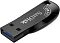 Фото-3 USB‑накопитель SanDisk Shift Ultra USB 3.0 64 ГБ SDCZ410‑064G‑G46; диагональный вид с другой стороны, видно отверстие под шнурок и фактура пластика, USB‑разъём открыт; показывает геометрию корпуса и посадку разъёма.
