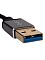 Фото-4 Сетевой адаптер VCOM DU312M, крупный план штекера USB‑A; металлический разъём с синим вкладышем, чёрный корпус штекера с символом; показывает разъём USB 3.0 для подключения Ethernet‑адаптера.