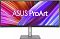 Фото-1 Монитор Asus ProArt PA34VCNV, вид спереди: широкий экран с надписью ProArt на заставке, чёрная рамка и серебристая стойка с овальным вырезом, блок кнопок справа внизу — чтобы увидеть органы управления на странице товара.