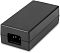 Фото-8 PoE‑инжектор DIGMA DNP65W52GTXP, вид сзади‑сбоку на белом фоне; на торце разъём питания IEC (трёхконтактный), чёрный пластиковый корпус; важно для проверки типа входа питания.