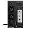 Фото-2 ИБП Powerman Online 3000VA tower 6046353, вид сзади; два вентилятора, три выходные розетки, порты RS232 и USB, ввод кабеля и сервисные обозначения; фото нужно для страницы товара, чтобы показать заднюю панель и интерфейсы.