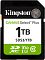 Фото-1 Карта памяти SDXC Kingston Canvas Select Plus 1TB — крупный план лицевой стороны SD-карты: чёрный корпус, белая этикетка с зелёной полосой, маркировка 1TB и SDS3/1TB, значки V30 и U3, логотип SDXC; на белом фоне, важно для выбора по классу скорости